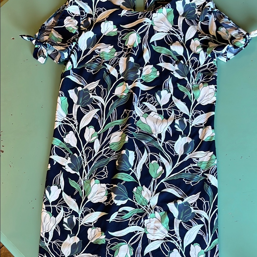 Floral Print Navy Dress